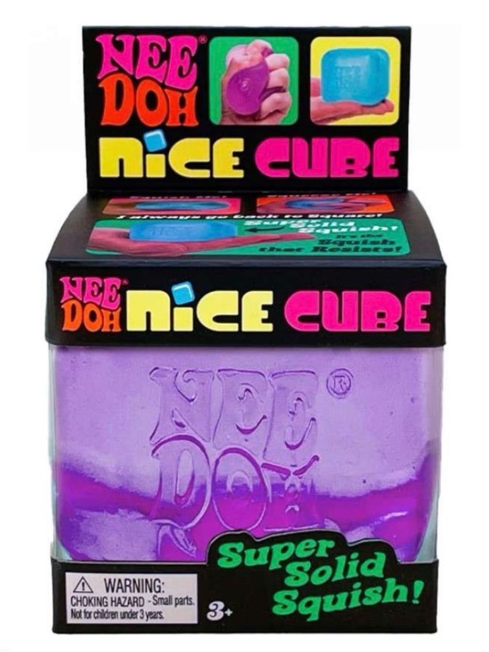 Nee Doh Nice Cubes Ice Cube Toy Fidget Super Solid Squish Purple